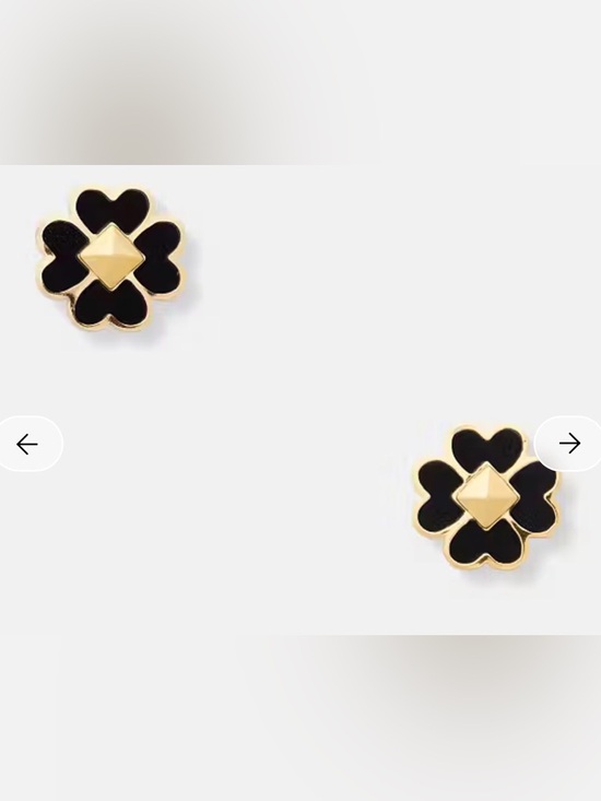 kate spade Jewelry - kate spade Black Enamel Clover Stud Earrings with Gold-Tone Center